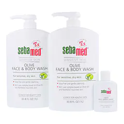 Sebamed Olive Face & Body Wash and Travel Size Wash - Master