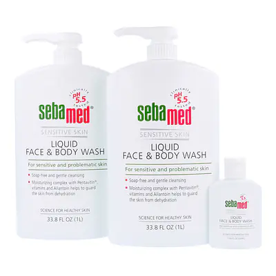 Sebamed Soap Free Face & Body Wash and Travel Size Wash primary image