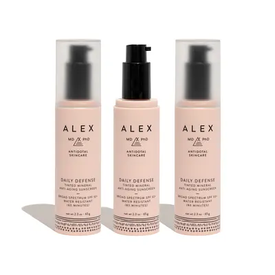 Alex MD PhD SPF 50+ Daily Defense Tinted Mineral Anti-Aging Sunscreen Set primary image