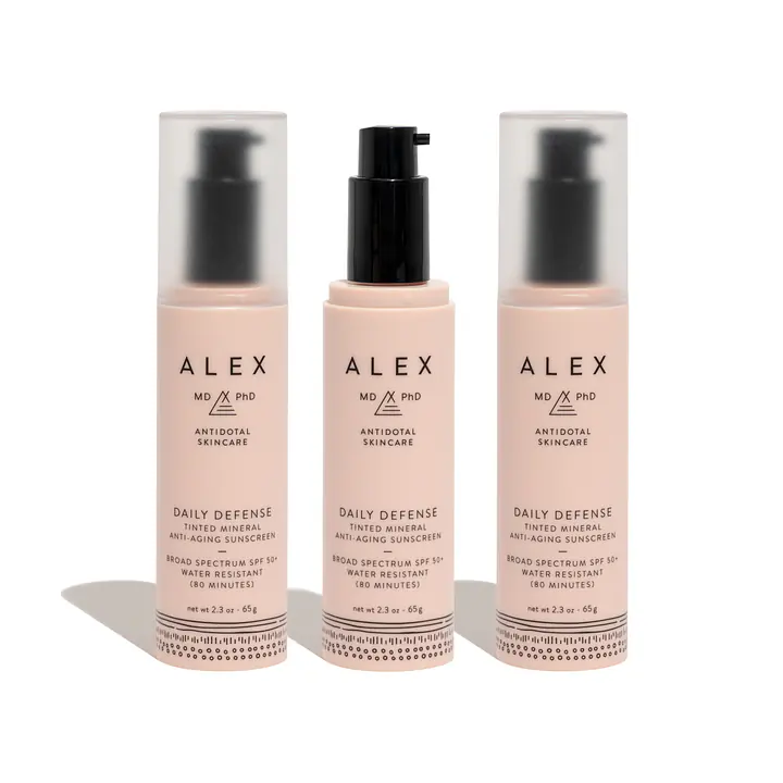 Alex MD PhD SPF 50+ Daily Defense Tinted Mineral Anti-Aging Sunscreen Set - Pack: 3-Piece