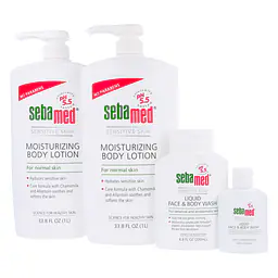 Sebamed Moisturizing Body Lotion with Face & Body Wash and Travel Wash - Master