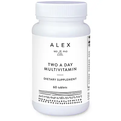 Alex MD PhD Two A Day Multivitamin (Allergen & Preservative-Free) - 60 tablets primary image