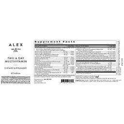 Alex MD PhD Two A Day Multivitamin (Allergen & Preservative-Free) - 60 tablets - Master
