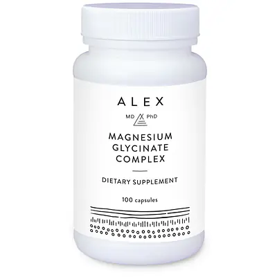 Alex MD PhD Magnesium Glycinate Complex (Allergen & Preservative-Free) - 100 capsules primary image