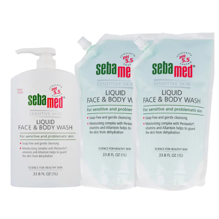 Liquid Face and Body Wash Pump and Two Refills