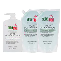 Liquid Face and Body Wash Pump and Two Refills